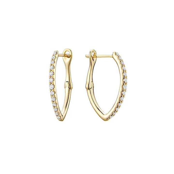 14k yellow gold V-shaped diamo