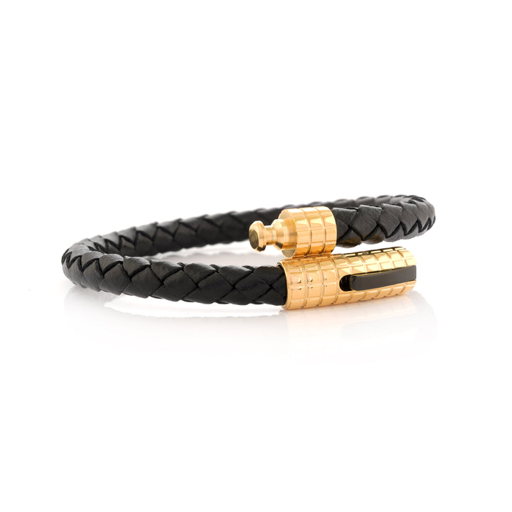 Italgem braided black leather