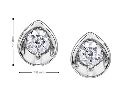 10K Tulip Design Diamond Stud Earrings