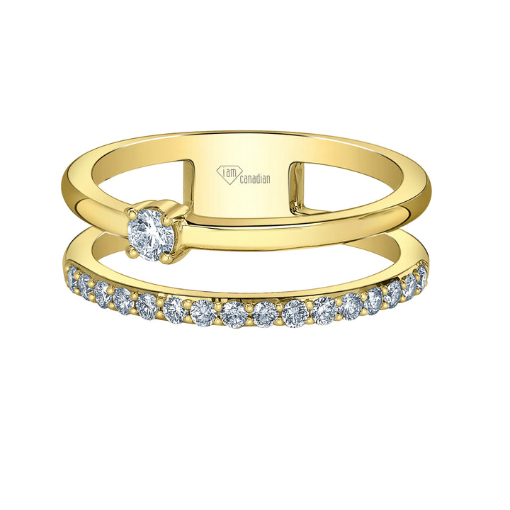 10K Double Stacked Diamond Band, 0.33TDW
