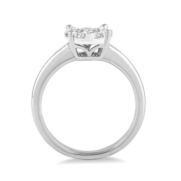 14 Karat Multi Stone Engagement Ring, 0.12 CT Center