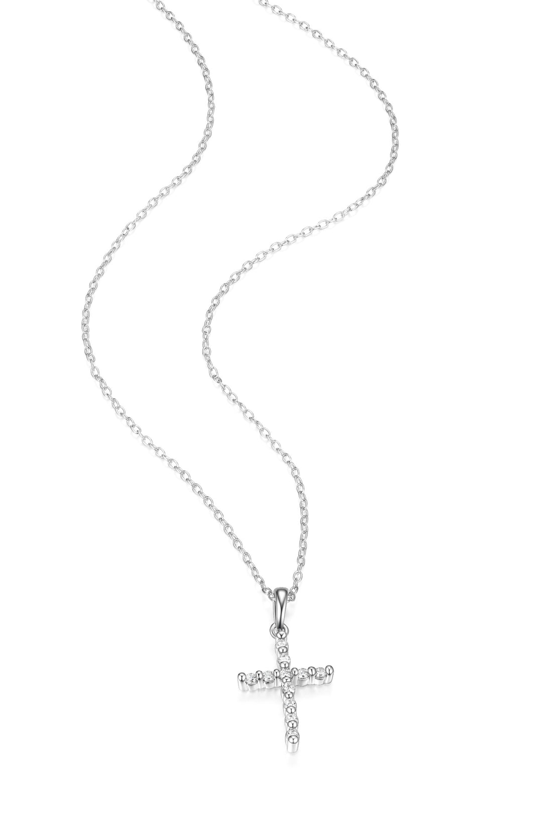 Reign Silver CZ Cross Necklace