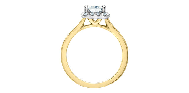 14k yellow gold Lab Grown Halo