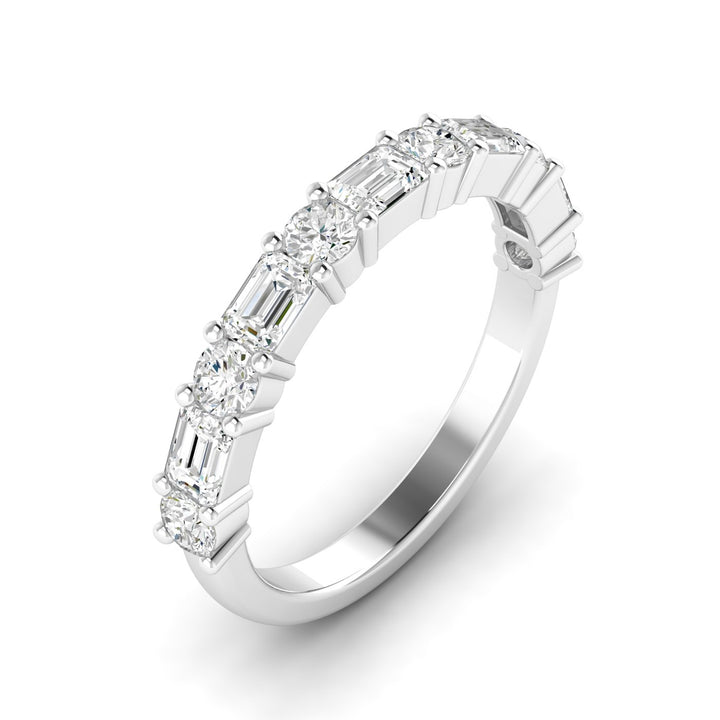 Everlee 14K Round & Emerald Cut Diamond Band, 1.14 TDW