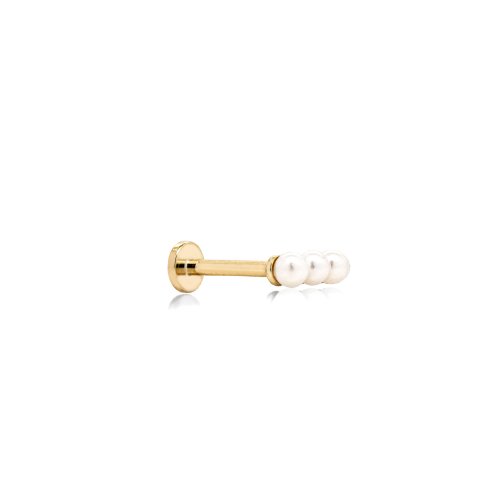 14K Single Stud Pearl Earring