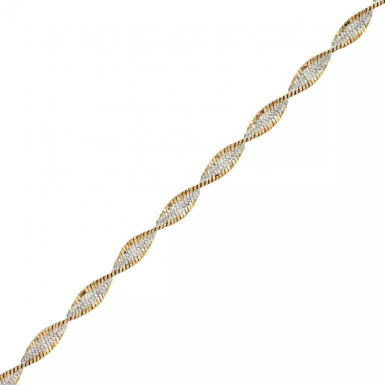 Two Tone Sterling Silver Anklet