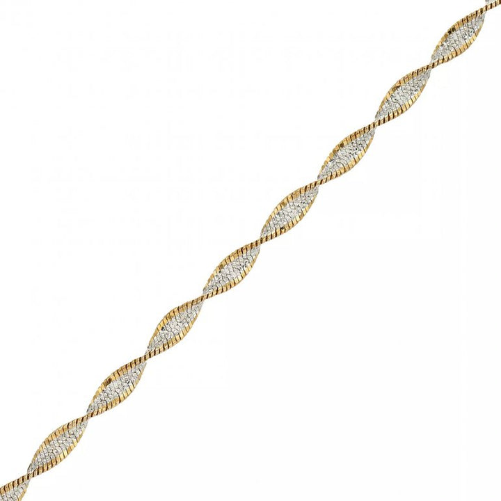 Two Tone Sterling Silver Anklet