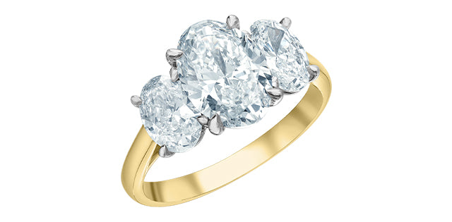 14k yellow gold Lab Grown 3 St