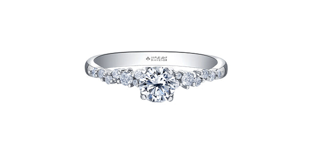 18 Karat Cont Engagement Ring, 0.51 CT Center