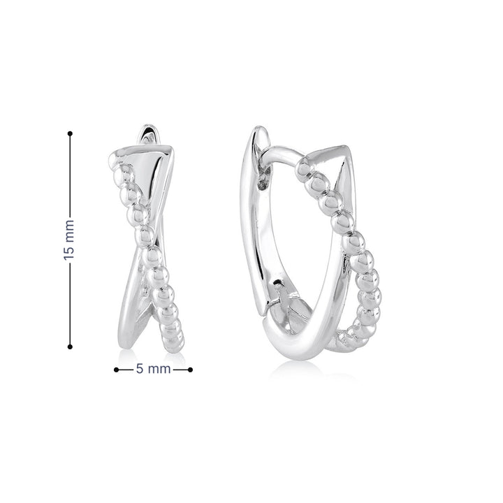Italgem Beaded Huggie Hoop Earrings