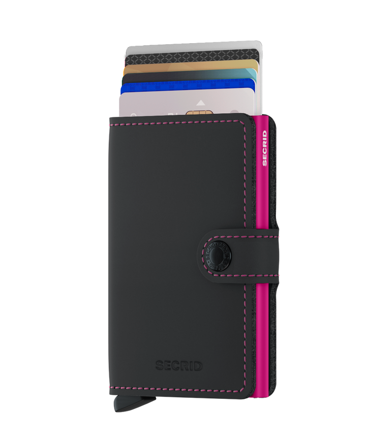 Miniwallet Matte Black & Fuchsia