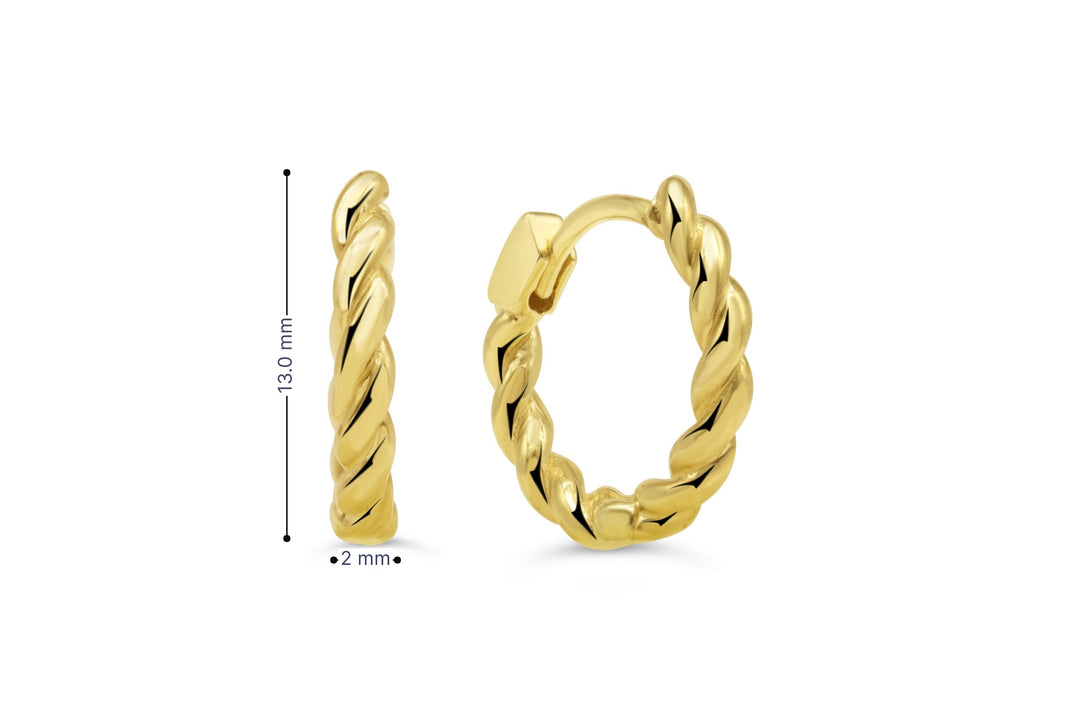 10 Karat 13.2MM Huggie Earrings