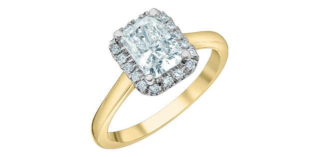 14k yellow gold Lab Grown Halo