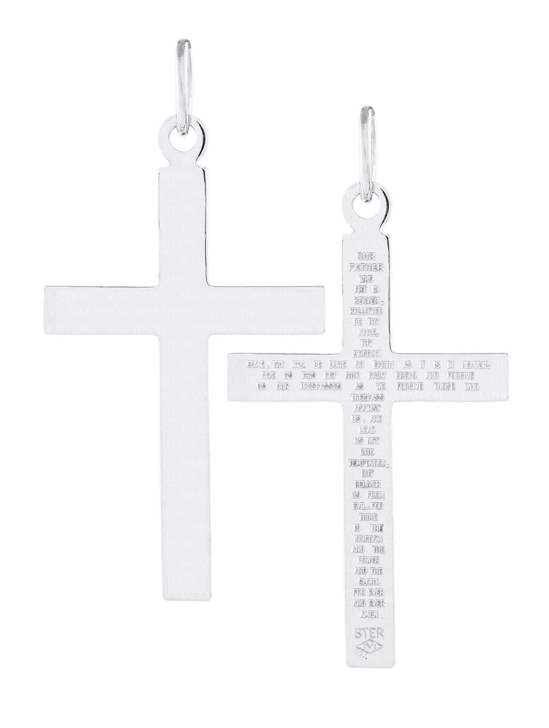 Marathon Sterling Silver Cross Necklace