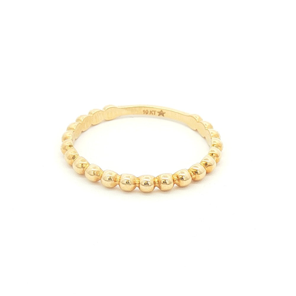10k yellow gold 2mm beaded sta
