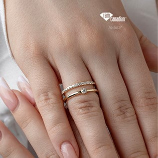 10K Double Stacked Diamond Band, 0.33TDW