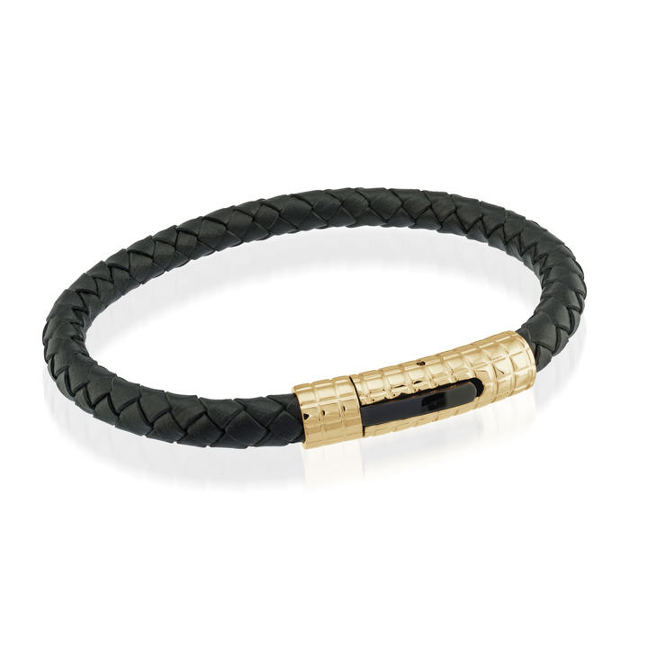 Italgem braided black leather
