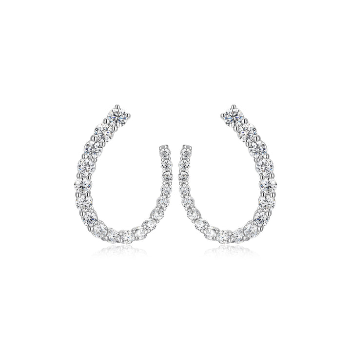 Reign Sterling Silver U-Shaped Earrings