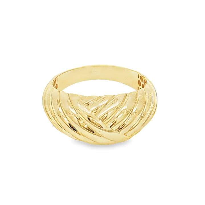 10k yellow gold domed fashion