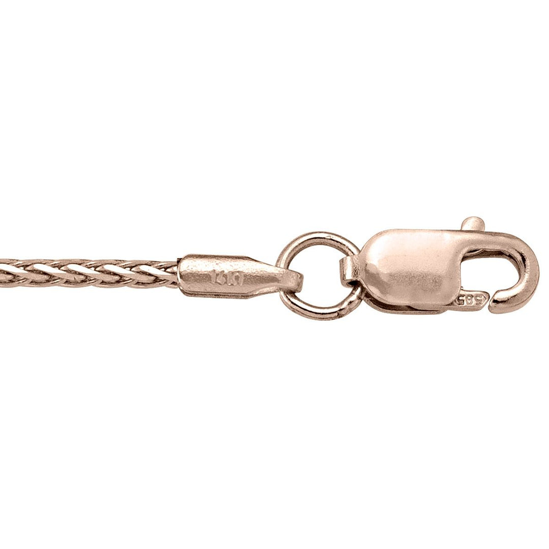 14K Rose Wheat Link Chain - 18"