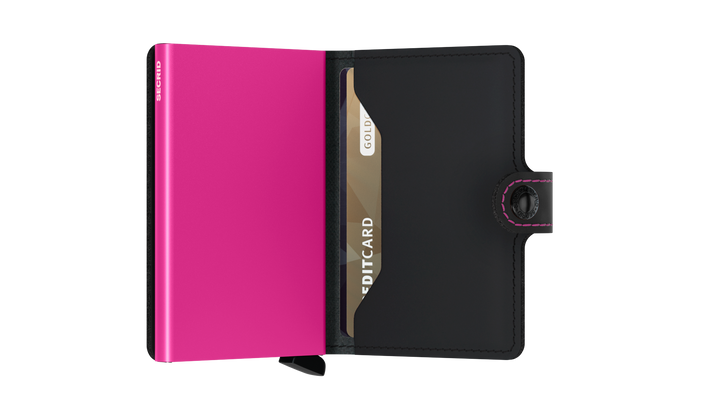 Miniwallet Matte Black & Fuchsia