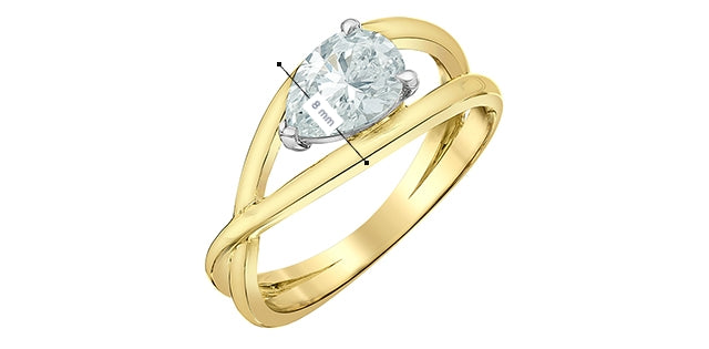 Solitaire Engagement Ring with Pear Shaped Lab-Grown Diamond