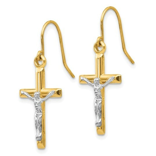 14k two tone gold 30x12mm holl