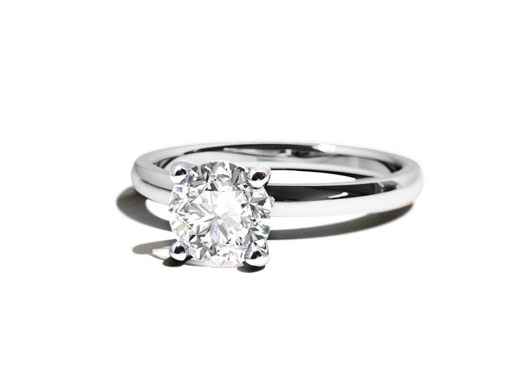 14 Karat Lab Grown Solitaire Engagement Ring, 0.75 CT Center