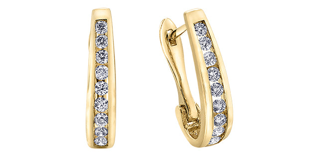 10K Diamond Hoop Earrings 0.33TDW