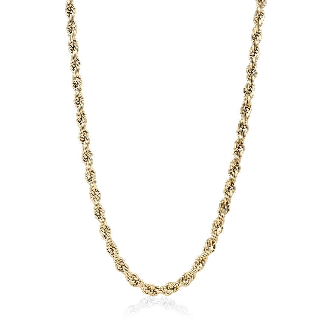 Stainless Steel Gold IP Rope Chain- 22"