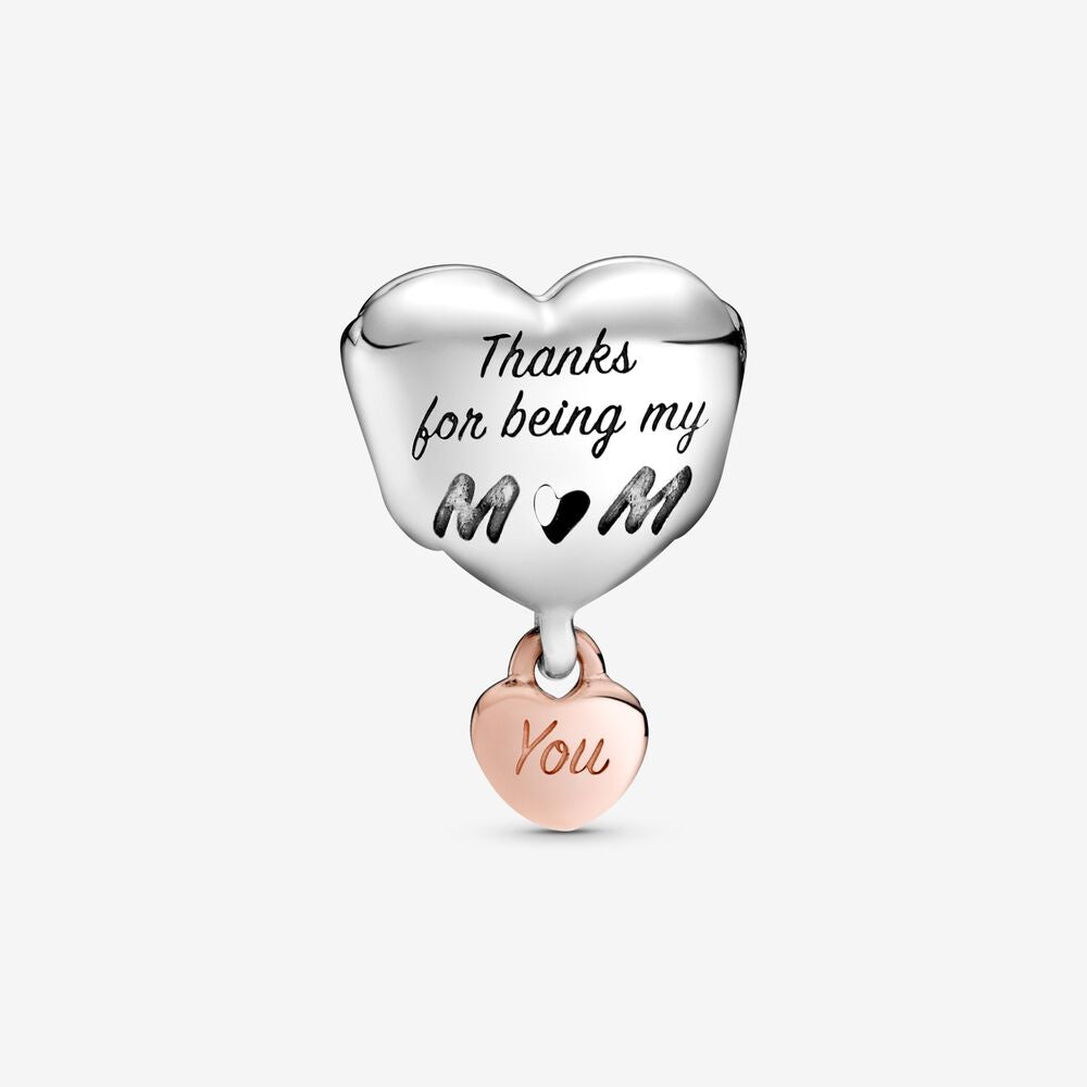 FINAL SALE - Pandora Love You Mom Heart Charm