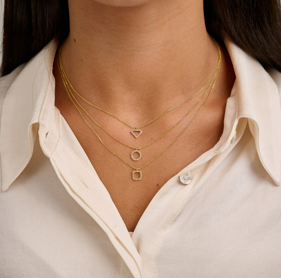 14k yellow gold diamond shaped