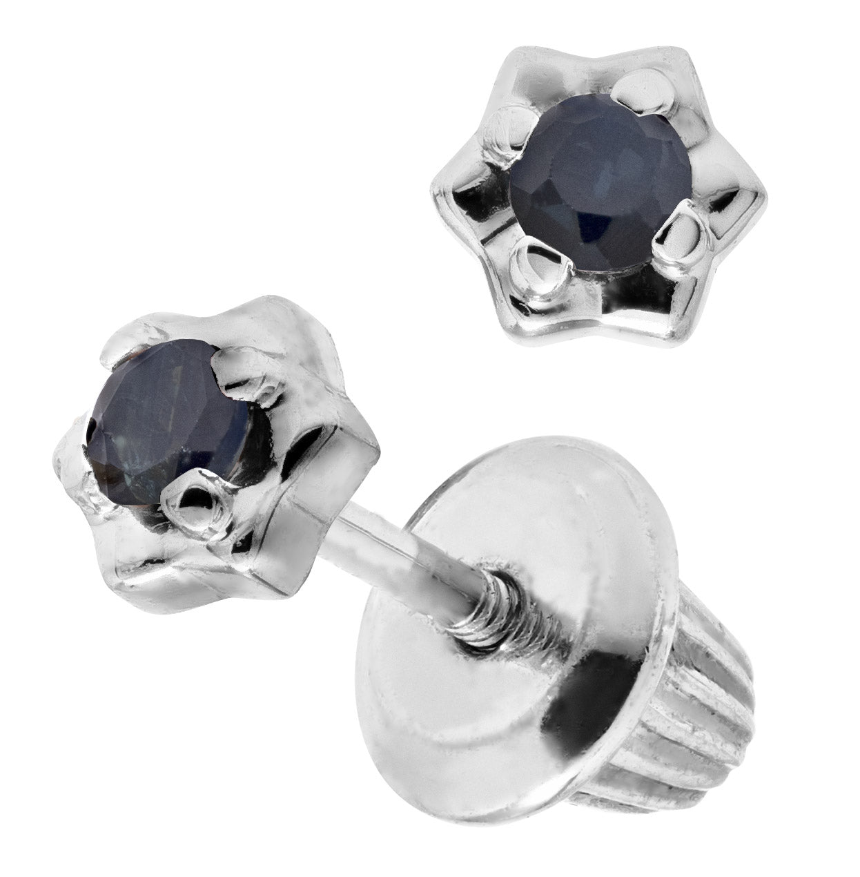Silver Child's September Birthstone Earrings