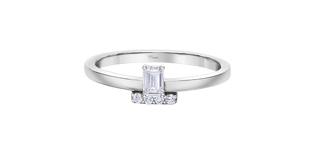 10 Karat Multi-Stone Engagement Ring, 0.18 CT Center