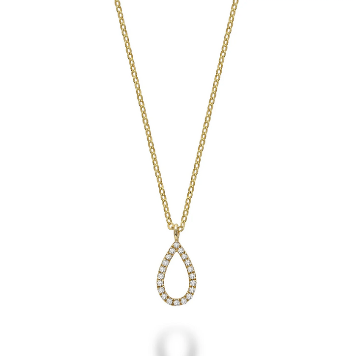14k yellow gold teardrop shape