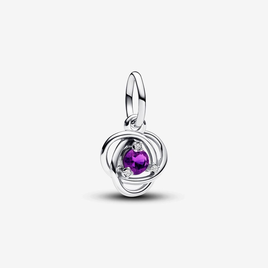 Pandora February Purple Eternity Circle Dangle Charm