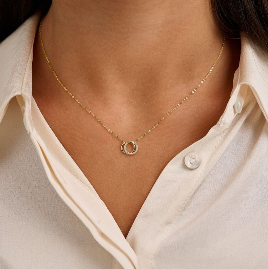 10k yellow gold double circle