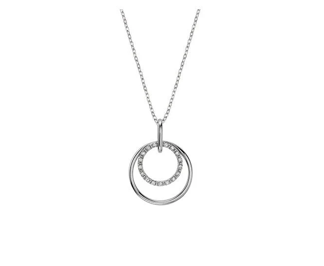 10k white gold double circle p