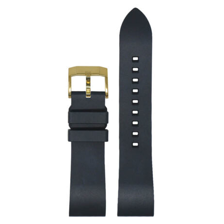 Black rubber strap with gold t