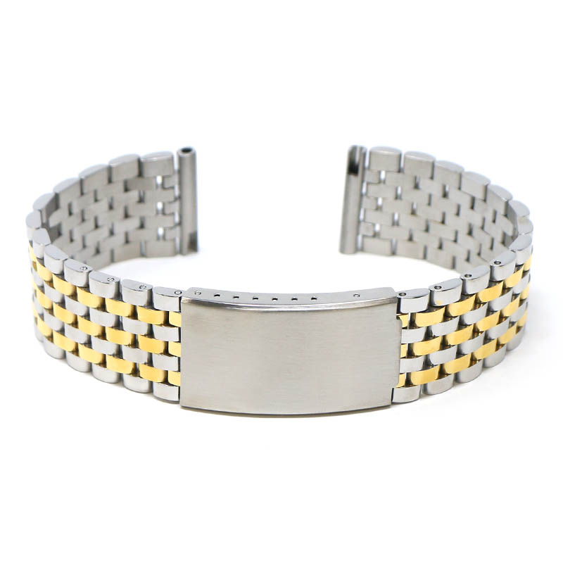 Five link two tone steel watch