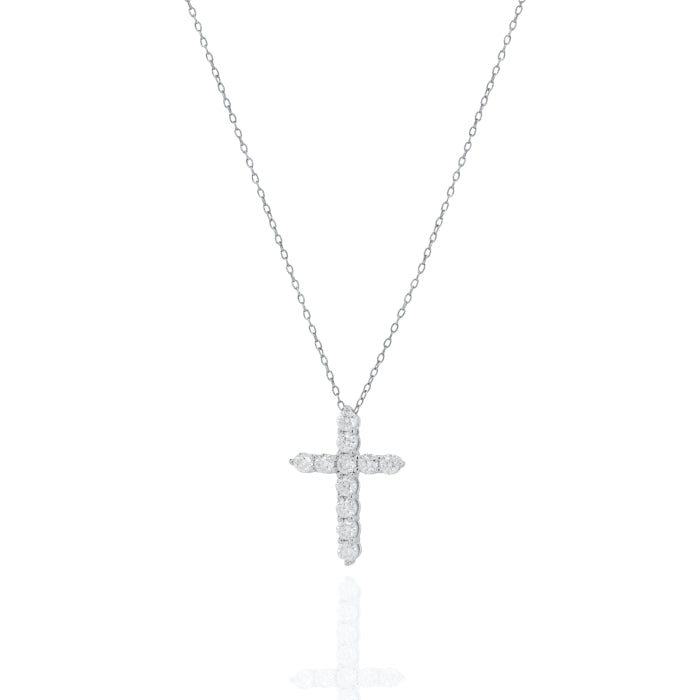 Rhodium-plated sterling silver