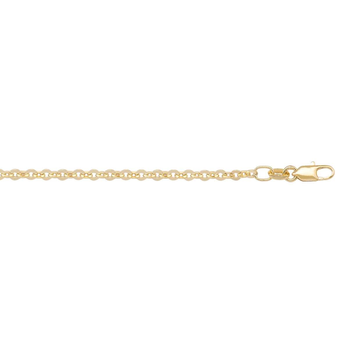 10k Yellow Gold 1.7mm Solid Cable Link Chain Necklace - 18 Inches
