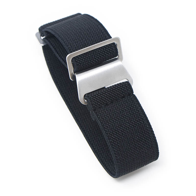 Elastic nato strap black 22mm