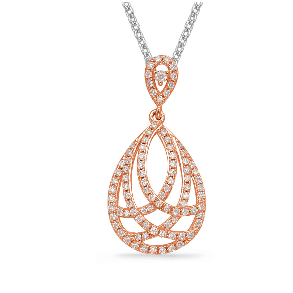 14K Drop Diamond Pendant, 0.29 TDW