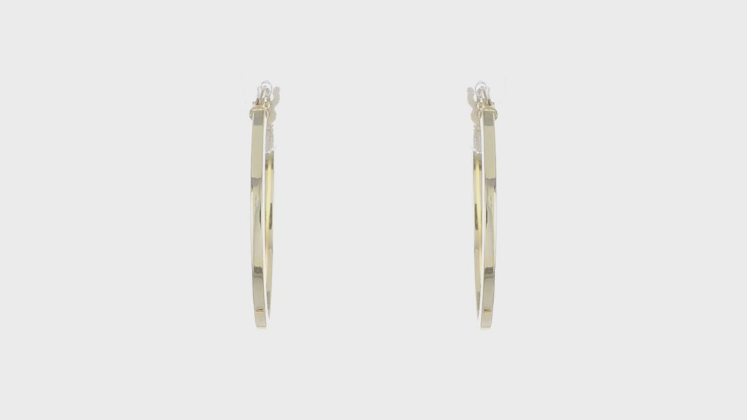10K 23MM Oval Hoop Earrings