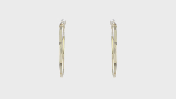 10K 23MM Oval Hoop Earrings