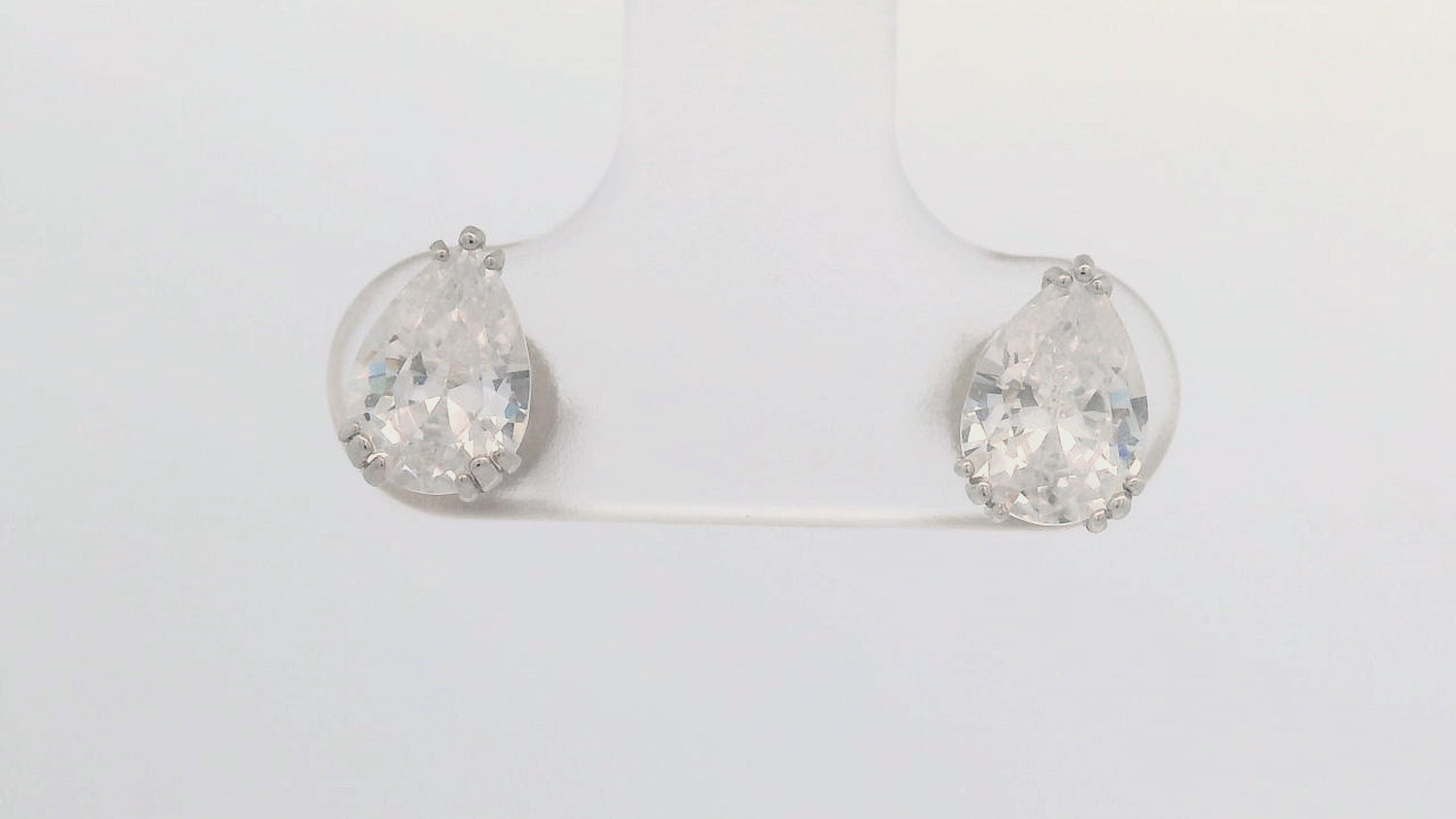 Pear Cut CZ Stud Earrings