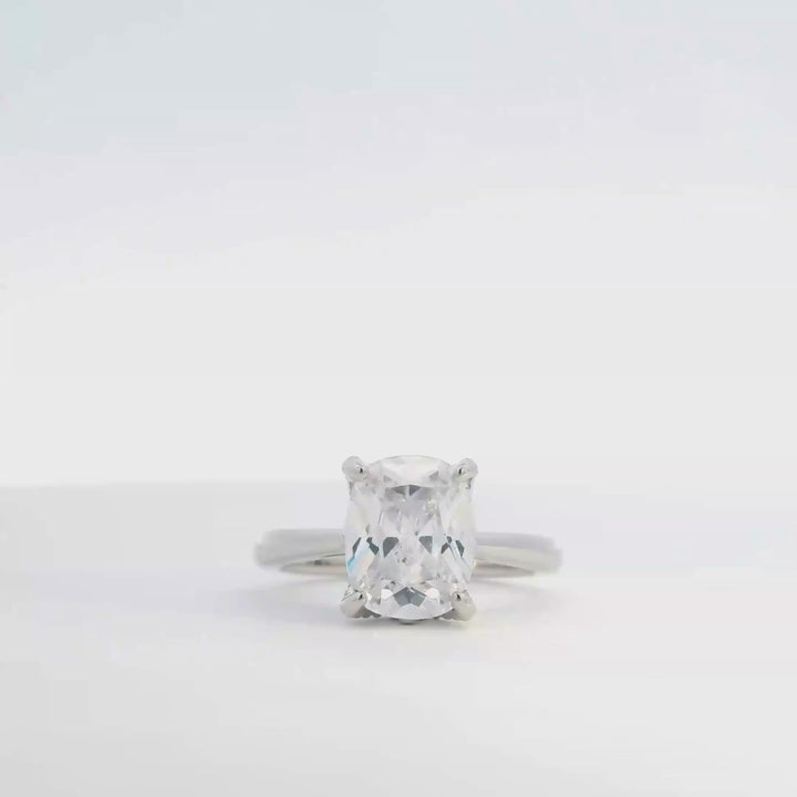 Cushion Cut CZ Solitaire Ring