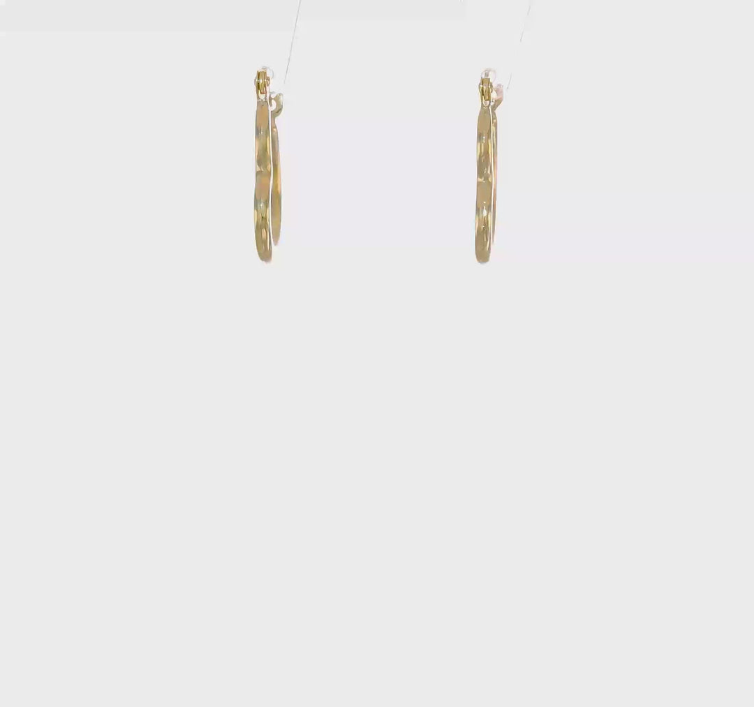 10K Heart Shaped 16MM Hoop Earrings