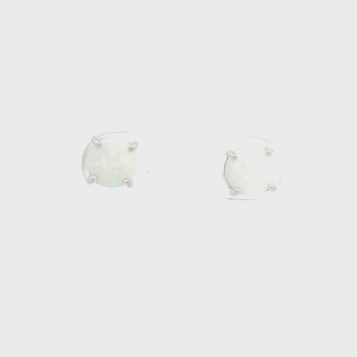 5MM Created Opal Stud Earrings
